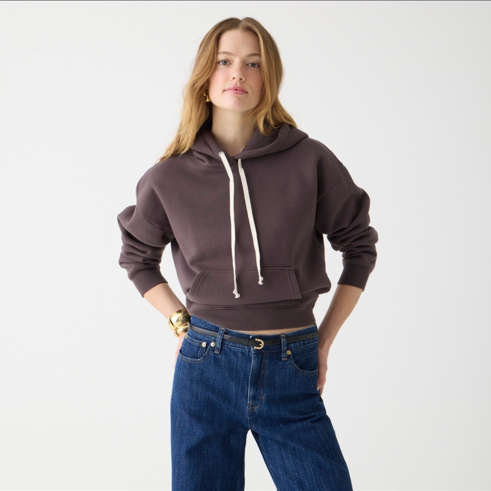 J. Crew Dark Brown Cropped Hoodie